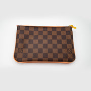 Louis Vuitton Damier Ebene and Rose Ballerine Double Zip Pochette