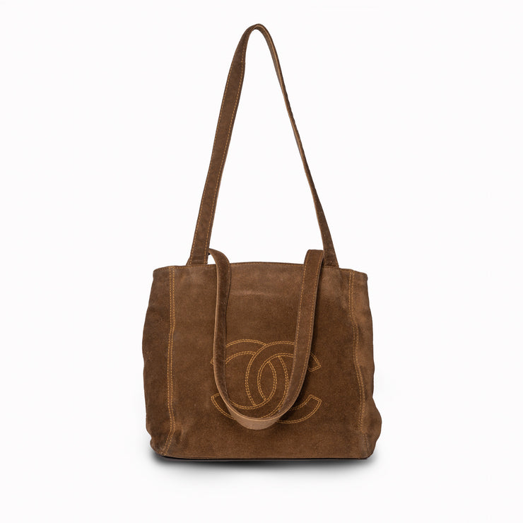 Chanel 1997-1999 Brown Suede Tote