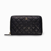 Chanel  Zip Around Black Caviar Wallet