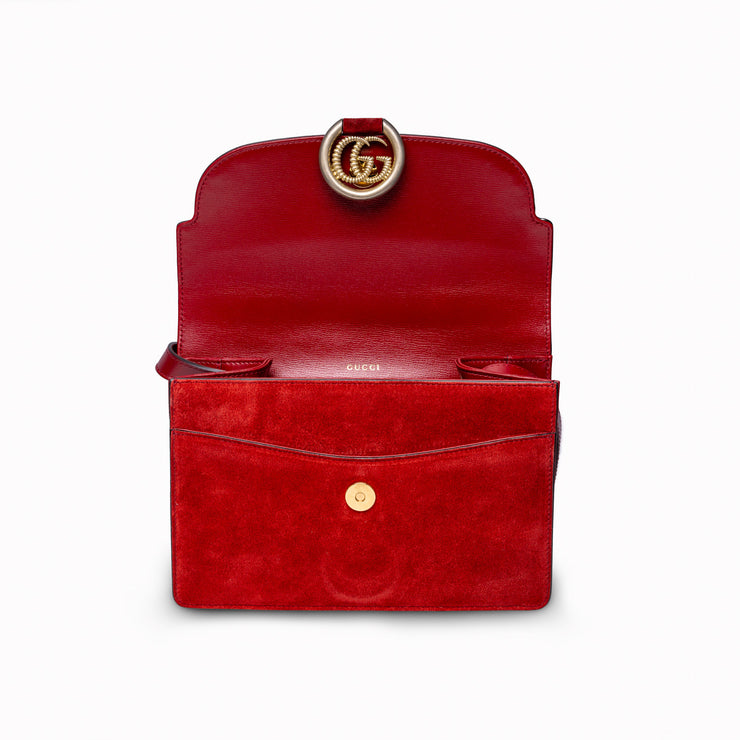 Gucci Torchon GG Ring Shoulder Bag in New Cherry Red