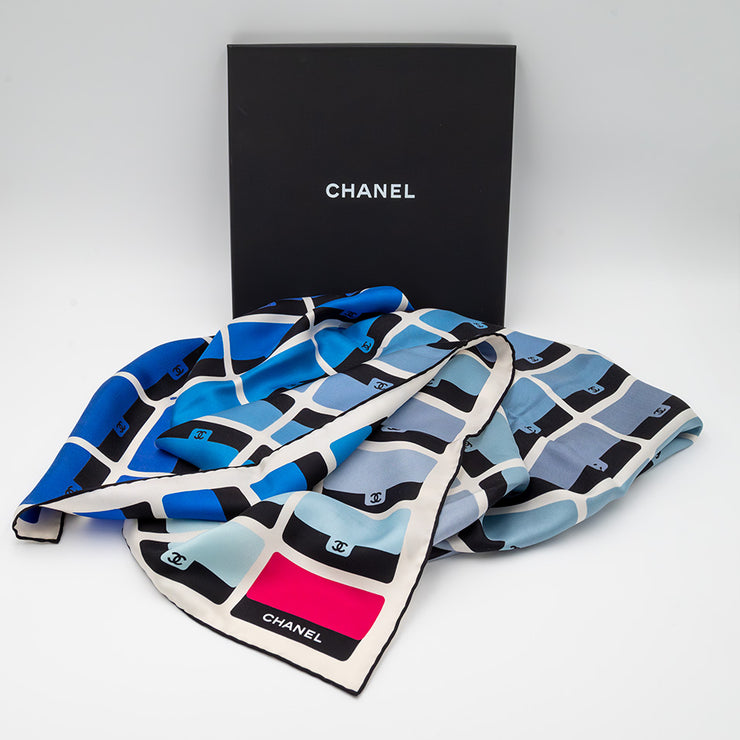 Chanel Multicolored Silk Ombré CC scarf