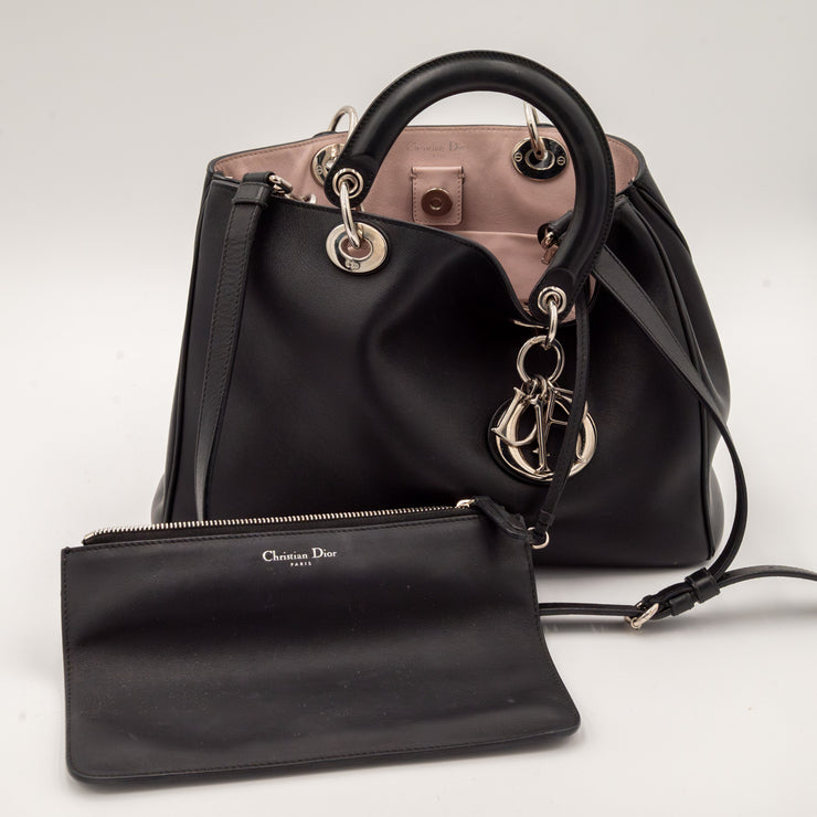 Christian Dior Dorissimo in Black Leather with pochette