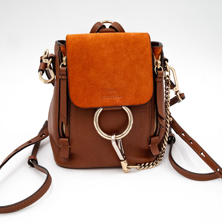 Chloe Suede Calfskin Mini Faye Backpack