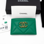 Chanel Number 19  Lambskin Quilted Card Holder