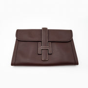 Hermes Epsom JIGE PM Clutch Bag in brown