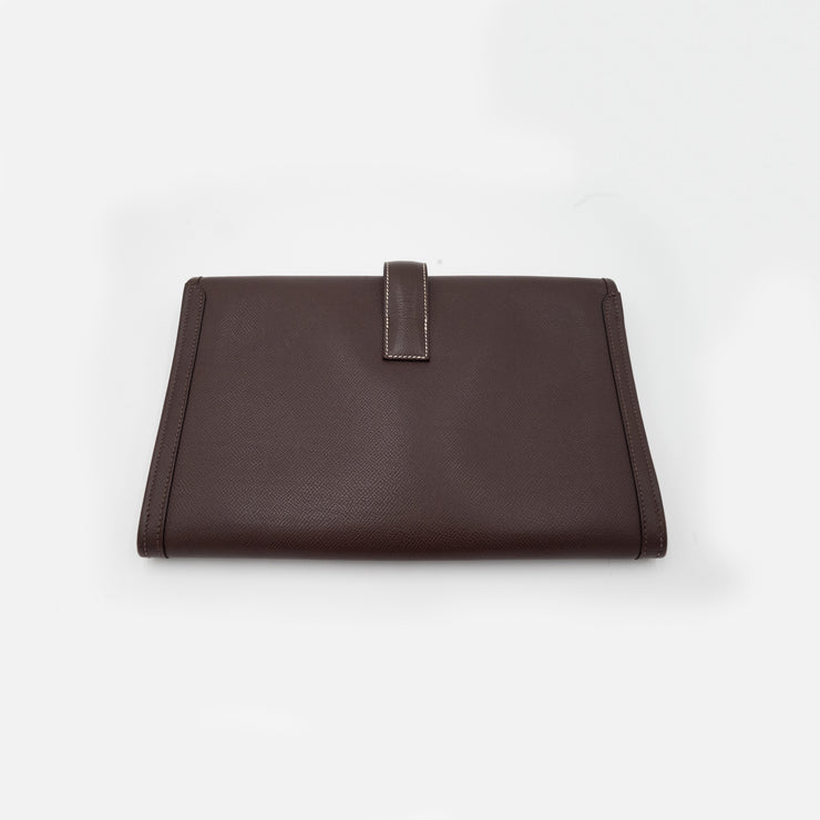 Hermes Epsom JIGE PM Clutch Bag in brown