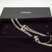 Chanel Multi Strand CC Badge Long Multi Strands Dangling Chains Pendant Charm Necklace